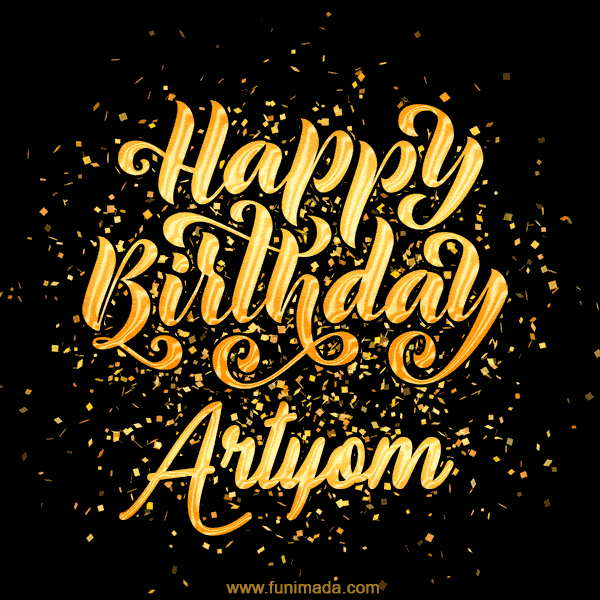 Happy Birthday Card for Artyom - Download GIF and Send for Free