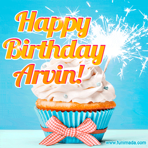Happy Birthday, Arvin! Elegant cupcake with a sparkler.