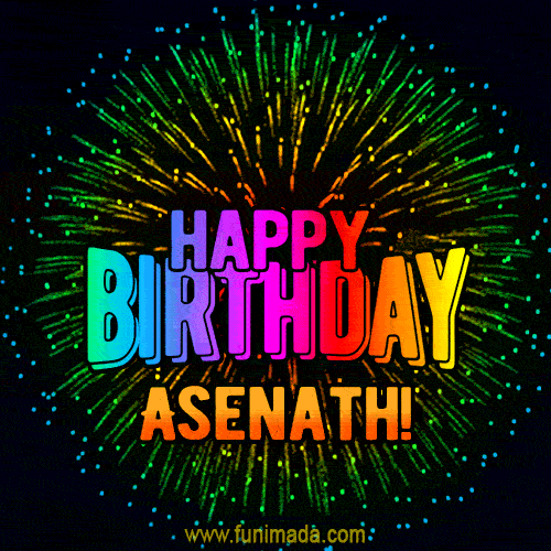 New Bursting with Colors Happy Birthday Asenath GIF and Video with Music