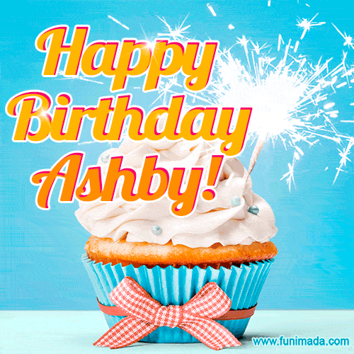 Happy Birthday, Ashby! Elegant cupcake with a sparkler.