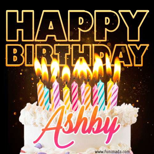Ashby - Animated Happy Birthday Cake GIF for WhatsApp