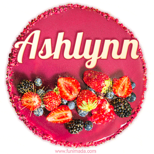 Happy Birthday Cake with Name Ashlynn - Free Download