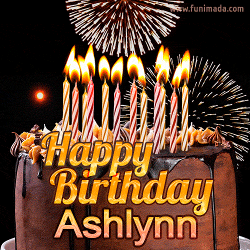 Chocolate Happy Birthday Cake for Ashlynn (GIF)