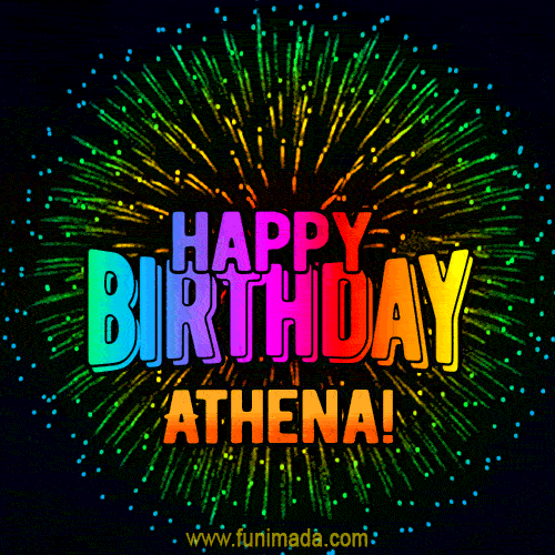 New Bursting with Colors Happy Birthday Athena GIF and Video with Music