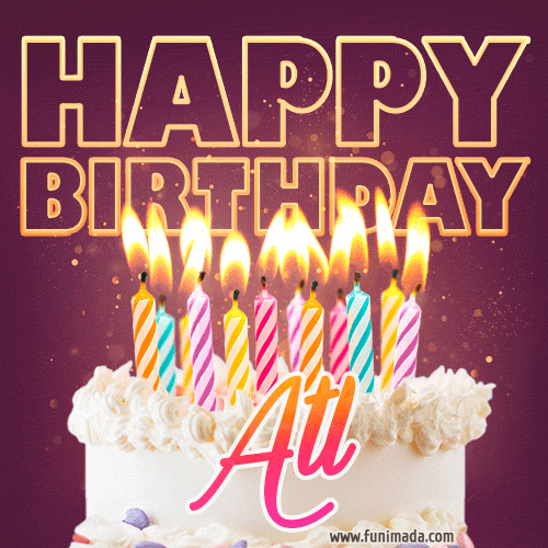 Atl - Animated Happy Birthday Cake GIF Image for WhatsApp