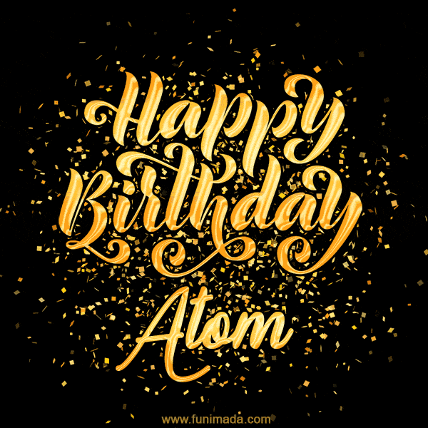 Happy Birthday Card for Atom - Download GIF and Send for Free