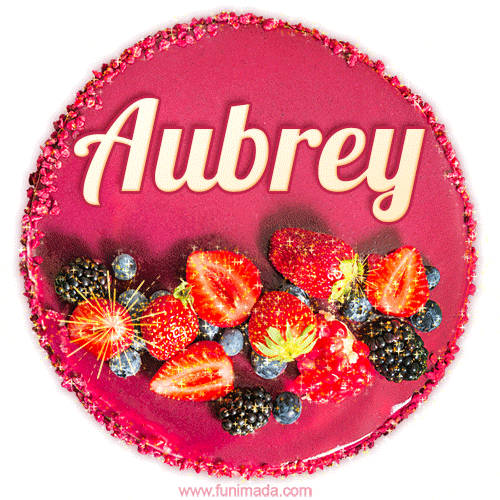 Happy Birthday Cake with Name Aubrey - Free Download