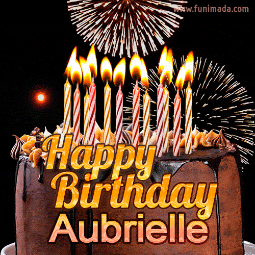 Chocolate Happy Birthday Cake for Aubrielle (GIF)
