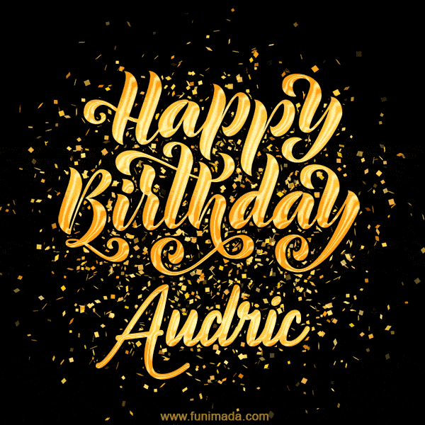 Happy Birthday Card for Audric - Download GIF and Send for Free