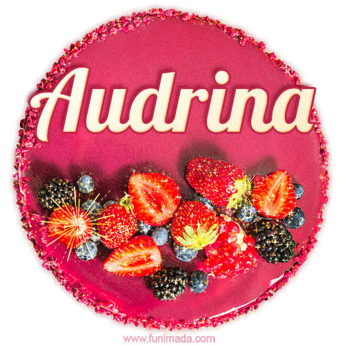 Happy Birthday Cake with Name Audrina - Free Download