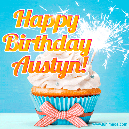 Happy Birthday, Austyn! Elegant cupcake with a sparkler.