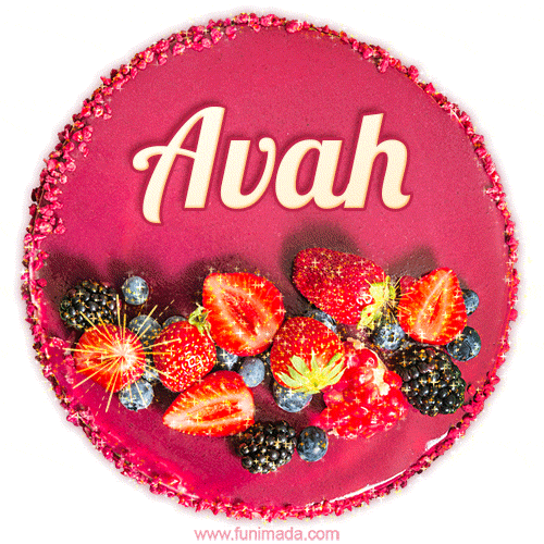 Happy Birthday Cake with Name Avah - Free Download