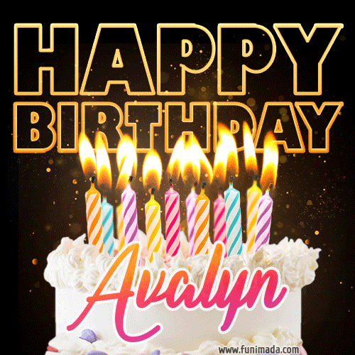 Avalyn - Animated Happy Birthday Cake GIF Image for WhatsApp