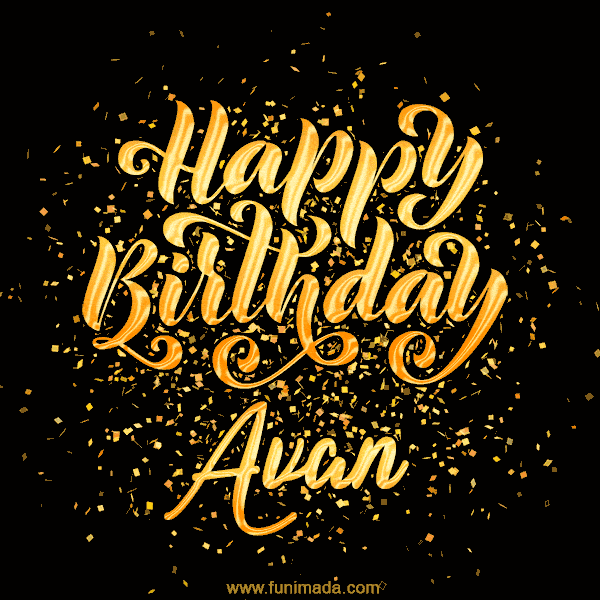 Happy Birthday Card for Avan - Download GIF and Send for Free