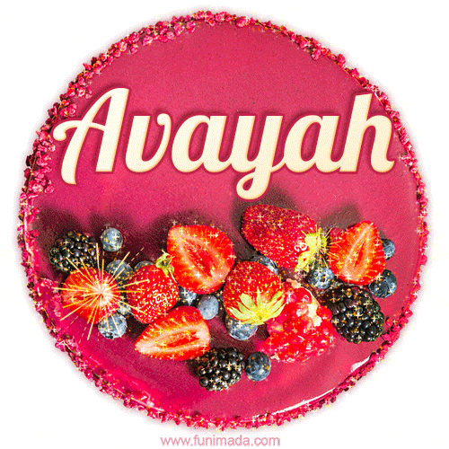 Happy Birthday Cake with Name Avayah - Free Download