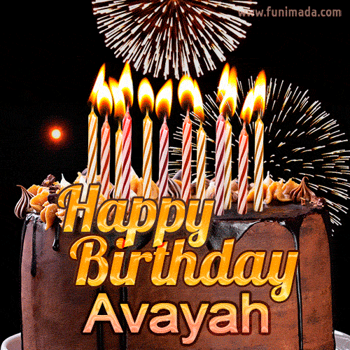 Chocolate Happy Birthday Cake for Avayah (GIF)