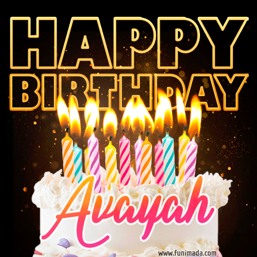 Avayah - Animated Happy Birthday Cake GIF Image for WhatsApp