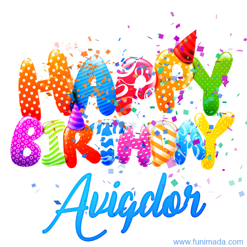 Happy Birthday Avigdor - Creative Personalized GIF With Name