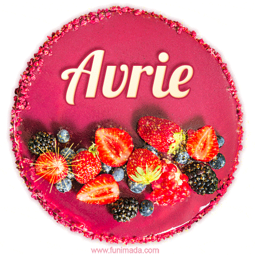 Happy Birthday Cake with Name Avrie - Free Download