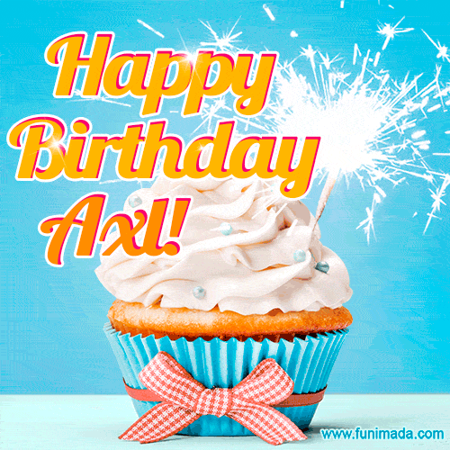 Happy Birthday, Axl! Elegant cupcake with a sparkler.