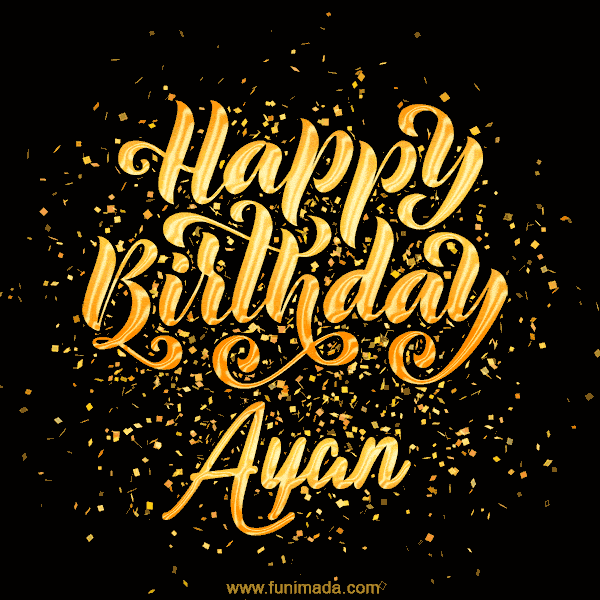 Happy Birthday Card for Ayan - Download GIF and Send for Free