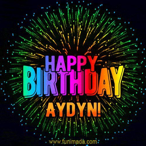 New Bursting with Colors Happy Birthday Aydyn GIF and Video with Music