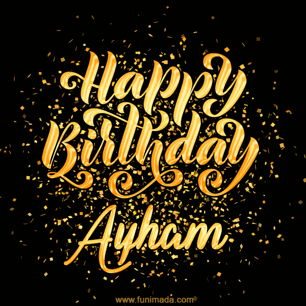 Happy Birthday Card for Ayham - Download GIF and Send for Free