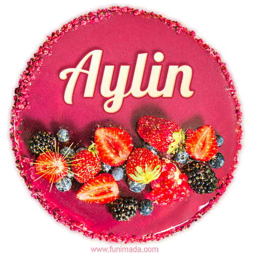 Happy Birthday Cake with Name Aylin - Free Download