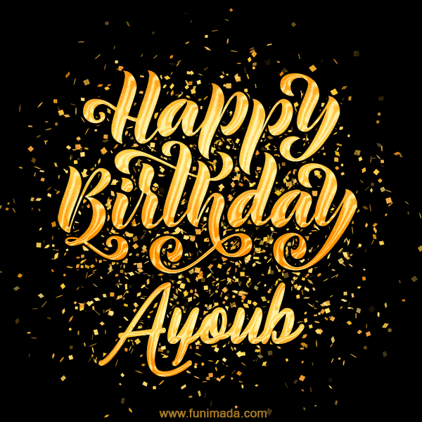 Happy Birthday Card for Ayoub - Download GIF and Send for Free