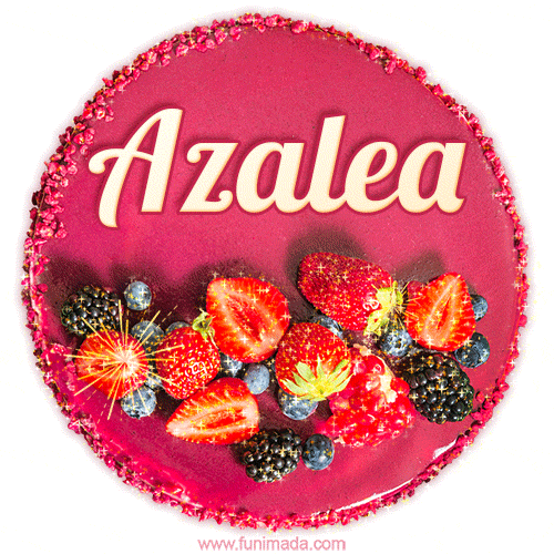 Happy Birthday Cake with Name Azalea - Free Download