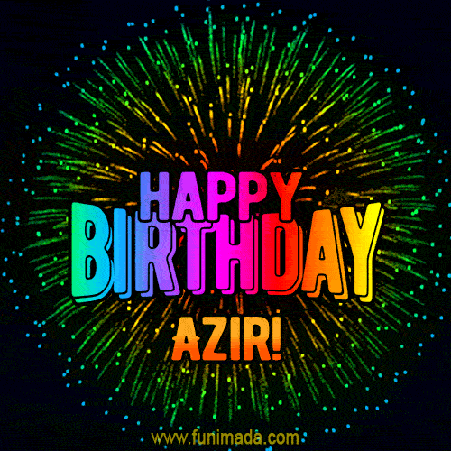 New Bursting with Colors Happy Birthday Azir GIF and Video with Music