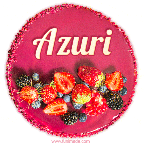 Happy Birthday Cake with Name Azuri - Free Download