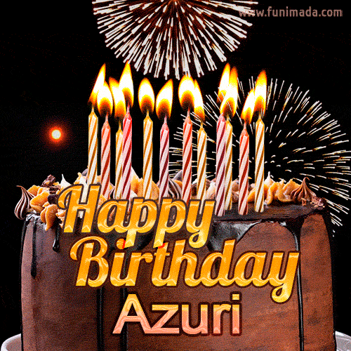 Chocolate Happy Birthday Cake for Azuri (GIF)