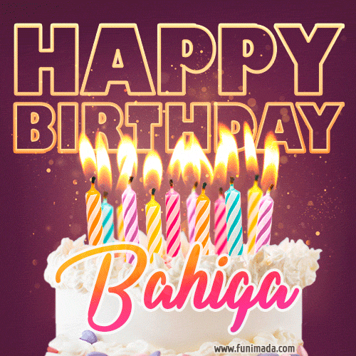 Bahiga - Animated Happy Birthday Cake GIF Image for WhatsApp