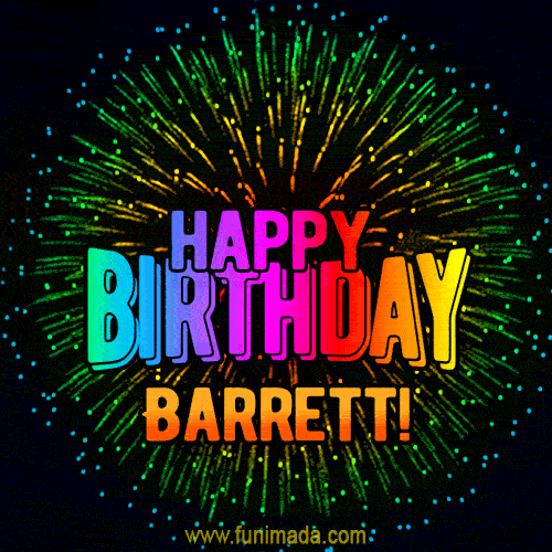 New Bursting with Colors Happy Birthday Barrett GIF and Video with Music