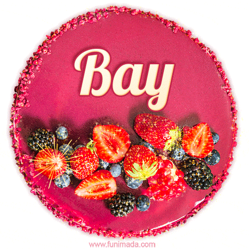 Happy Birthday Cake with Name Bay - Free Download
