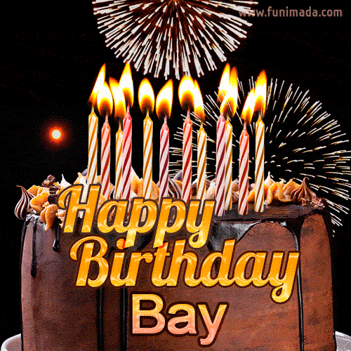 Chocolate Happy Birthday Cake for Bay (GIF)
