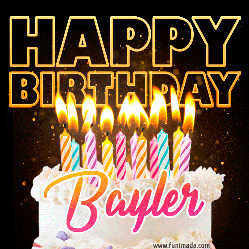 Bayler - Animated Happy Birthday Cake GIF Image for WhatsApp