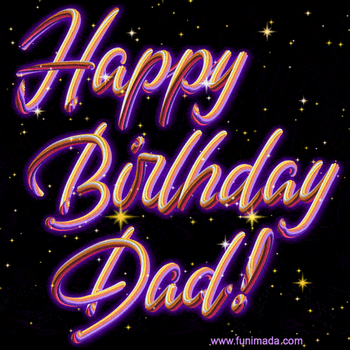 Happy Birthday, Dad! Multicolor brush lettering gif.