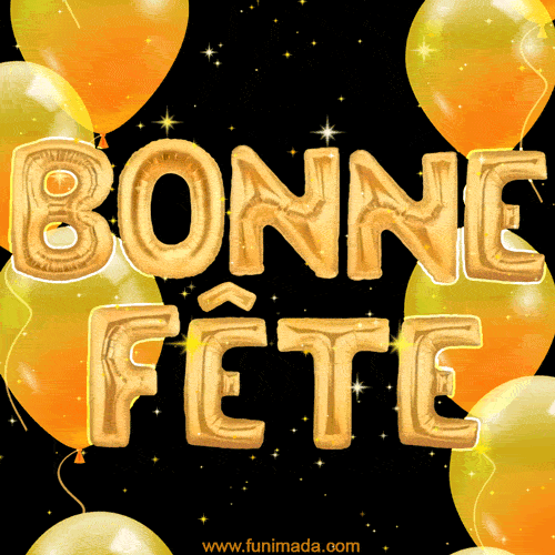 Gif de ballons animés dorés - nouvelle image scintillante de joyeux anniversaire