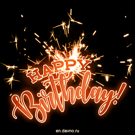 Cool GIF-animated Sparkler Birthday Card