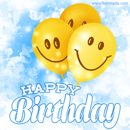 Smiley Face Balloons Free Birthday Card