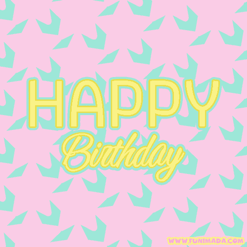 Pastel Happy birthday greeting card (gif) with animated background