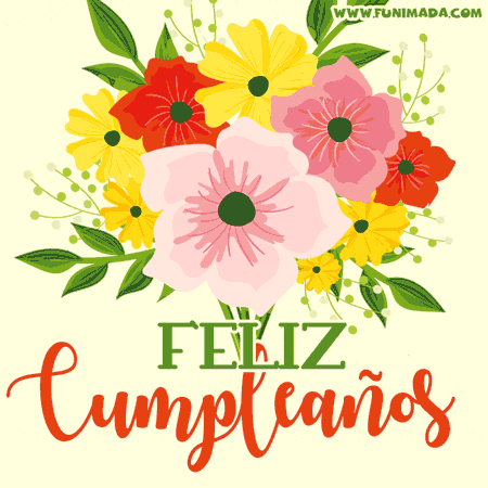 Tarjeta de cumpleaños feliz ramo de flores gif - Descargar video de Funimad...