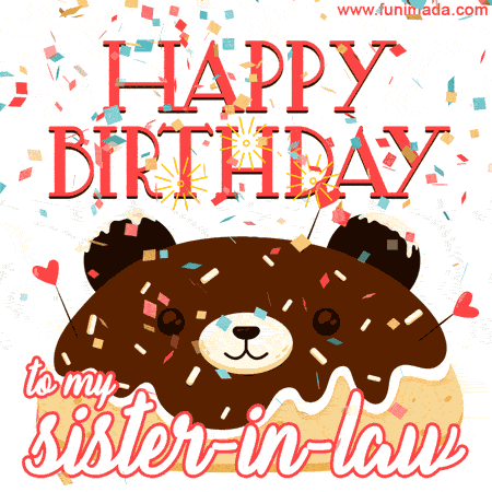 Cute Happy birthday animated ecard for sister-in-law