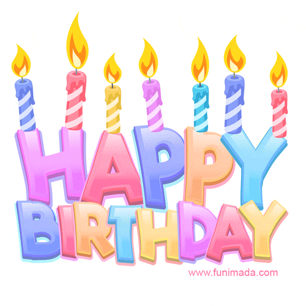 Beautiful Happy Birthday Cake with Candles GIF