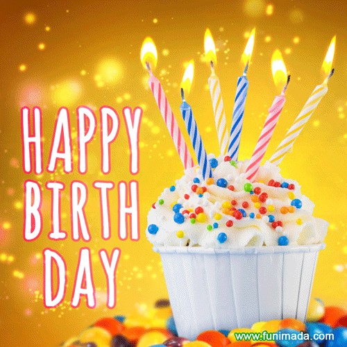 Get the Best Happy Birthday GIF with Birthday Cake and Lit Candles