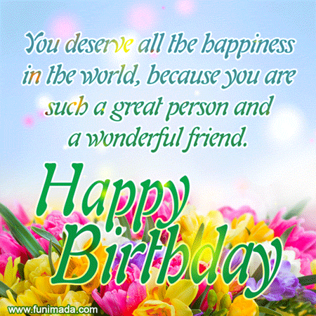 Cute Happy Birthday Quote for a Friend GIF