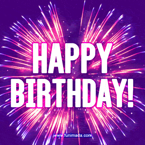 Wishing you a spectacular celebration!  Fantastic fireworks happy birthday gif animation.