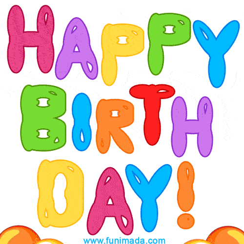 Happy birthday to you! Color Text Message GIF.